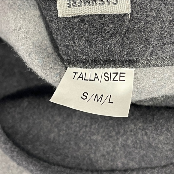 Jimmy Hourihan Women's Wool And Cashmere Cape Two Tone Grey Surpiqure Stitching - Picture 9 of 9